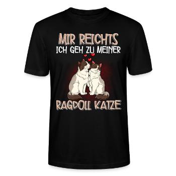 Ragdoll Katze - Stanley/Stella Unisex Bio-T-Shirt CRAFTER - Schwarz - Vorne - Alina (178cm) & Michal (187cm)