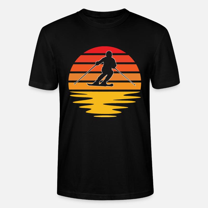 Ski Retro - Stanley/Stella Unisex Bio-T-Shirt CRAFTER - Schwarz