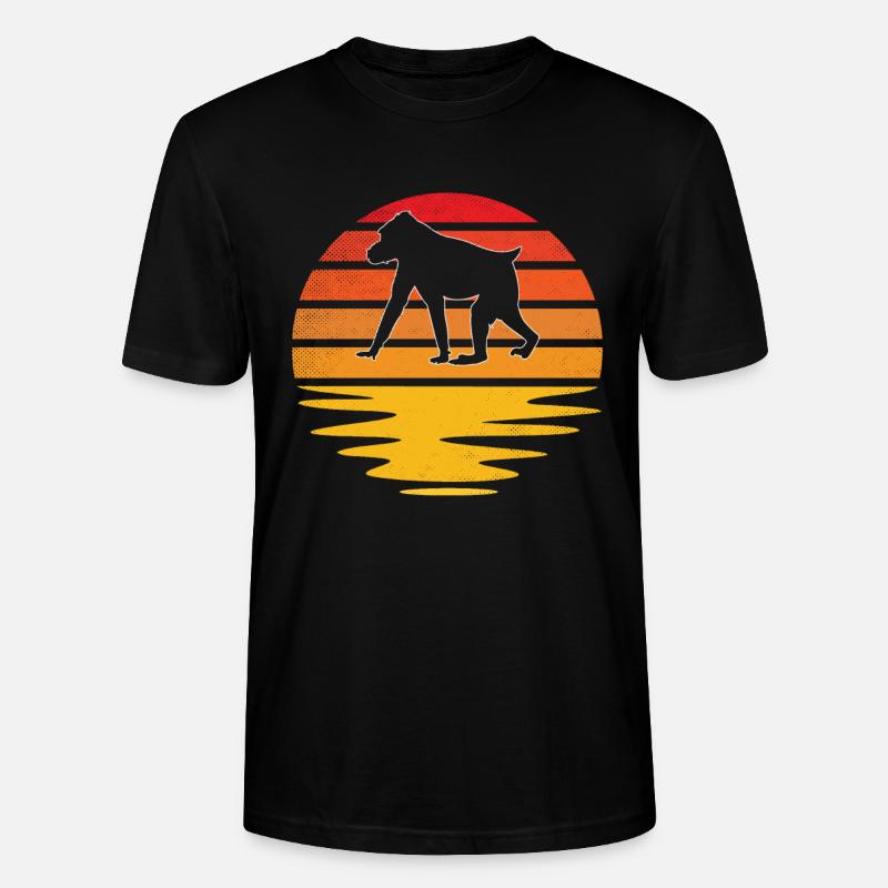 Affe Retro - Stanley/Stella Unisex Bio-T-Shirt CRAFTER - Schwarz