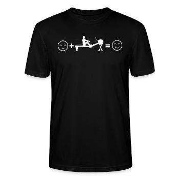 Indoor Rower Erg Ergometer Rudern - Stanley/Stella Unisex Bio-T-Shirt CRAFTER - Schwarz - Vorne - Alina (178cm) & Michal (187cm)