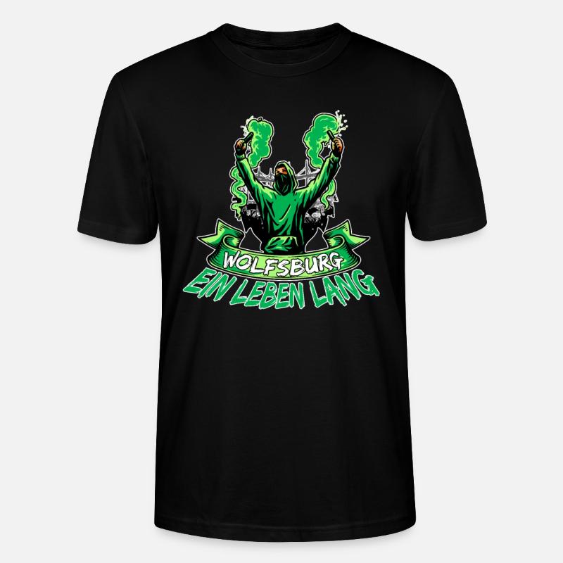 Wolfsburg ein Leben lang - Stanley/Stella Unisex Bio-T-Shirt CRAFTER - Schwarz