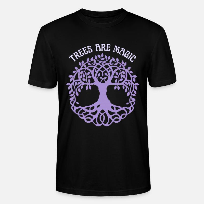 Baum-Illustration, Spruch, Lebensbaum - Stanley/Stella Unisex Bio-T-Shirt CRAFTER - Schwarz