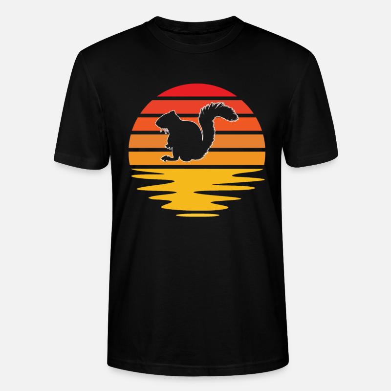 Eichhörnchen Retro - Stanley/Stella Unisex Bio-T-Shirt CRAFTER - Schwarz