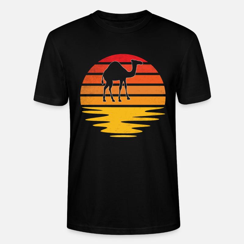 Kamel Retro - Stanley/Stella Unisex Bio-T-Shirt CRAFTER - Schwarz