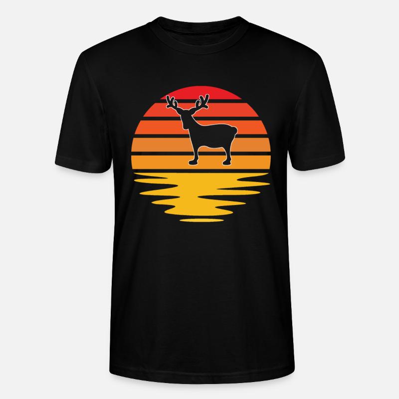 Elch Retro - Stanley/Stella Unisex Bio-T-Shirt CRAFTER - Schwarz