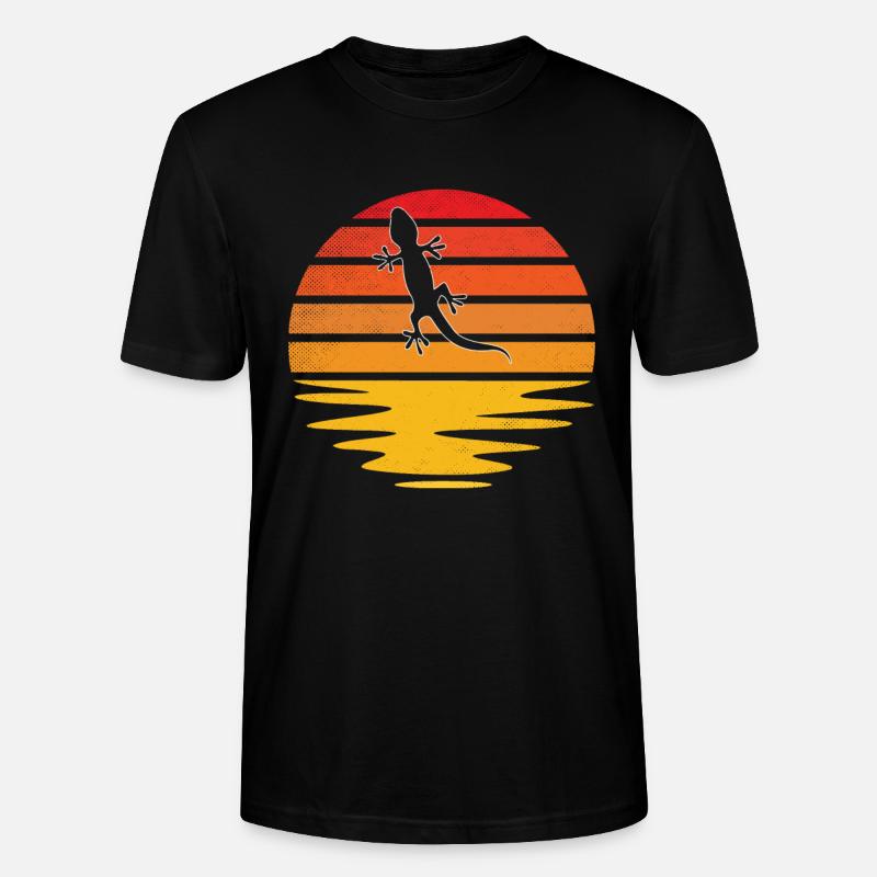 Eidechse Retro - Stanley/Stella Unisex Bio-T-Shirt CRAFTER - Schwarz