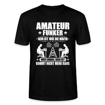 Amateurfunker Amateurfunk Radio Ham Amateur Radio - Stanley/Stella Unisex Bio-T-Shirt CRAFTER - Schwarz - Vorne - Alina (178cm) & Michal (187cm)