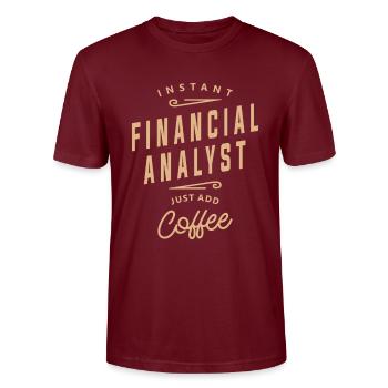 Financial Analyst Funny Job Title Profession - Stanley/Stella CRAFTER Unisex Organic T-Shirt - burgundy - Front - Alina (178cm) & Michal (187cm)