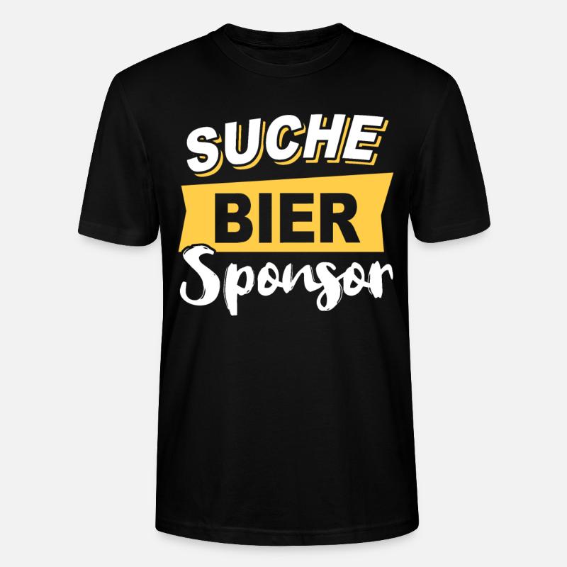 Bier Sponsor Trinksprüche Party - Stanley/Stella Unisex Bio-T-Shirt CRAFTER - Schwarz