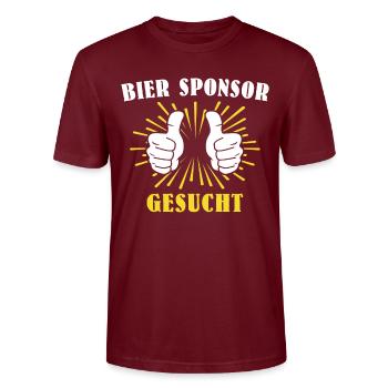 Bier Sponsor Trinksprüche Party - Stanley/Stella Unisex Bio-T-Shirt CRAFTER - Burgunderrot - Vorne - Alina (178cm) & Michal (187cm)