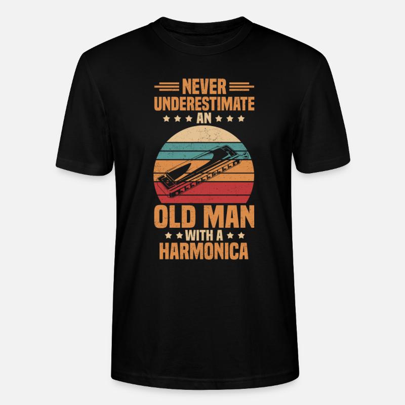 Harmonica diatonic chromatic - Stanley/Stella CRAFTER Unisex Organic T-Shirt - black