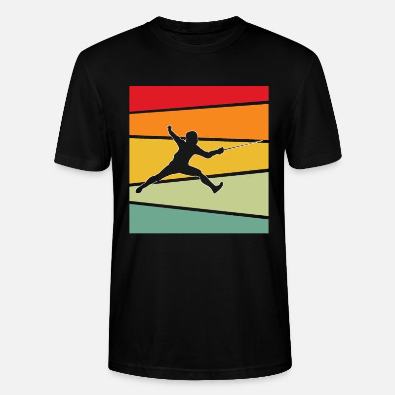 Fechten Retro - Stanley/Stella Unisex Bio-T-Shirt CRAFTER - Schwarz