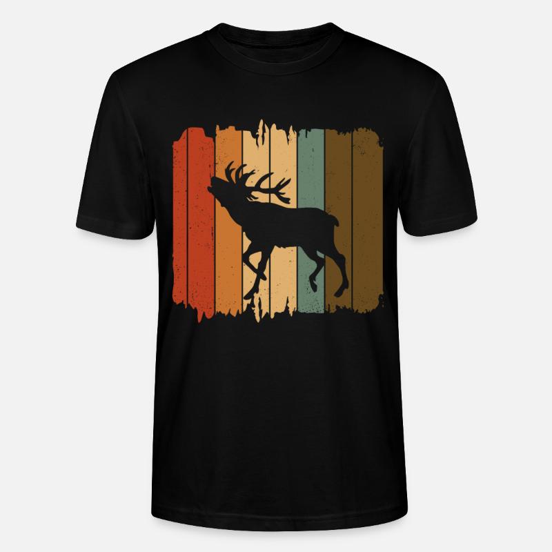 Hirsch - Stanley/Stella Unisex Bio-T-Shirt CRAFTER - Schwarz