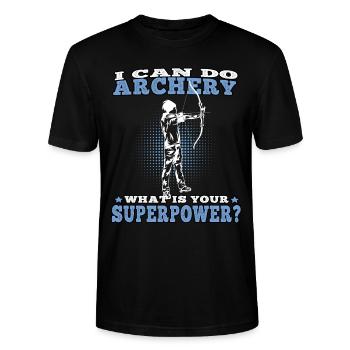I can do Archery Archery Archer - Stanley/Stella CRAFTER Unisex Organic T-Shirt - black - Front - Alina (178cm) & Michal (187cm)