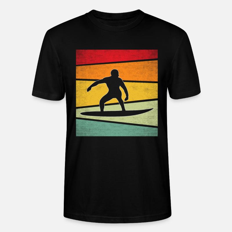 Surfen Retro - Stanley/Stella Unisex Bio-T-Shirt CRAFTER - Schwarz