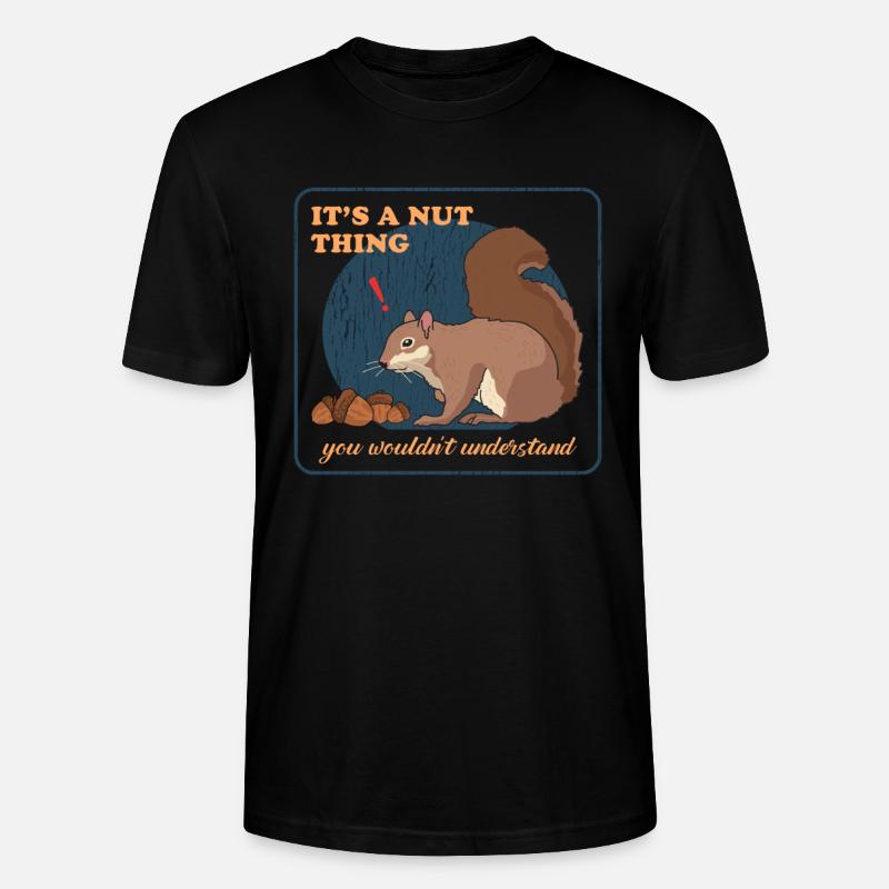 Süßes Eichhörnchen Grauhörnchen Geschenk - Stanley/Stella Unisex Bio-T-Shirt CRAFTER - Schwarz