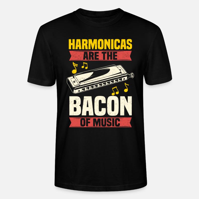 harmonica funny harmonica player - Stanley/Stella CRAFTER Unisex Organic T-Shirt - black