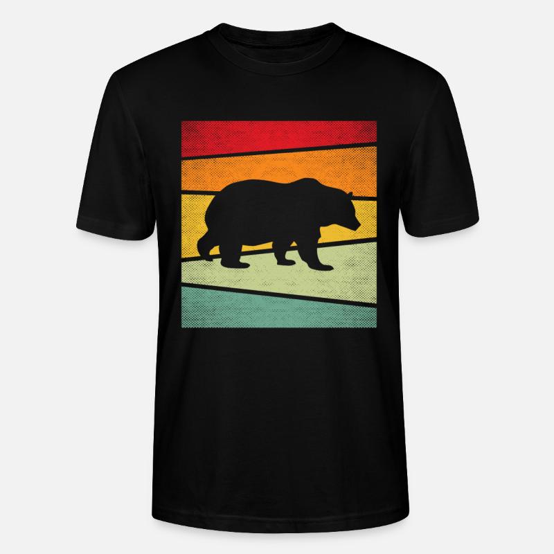 Bär Retro - Stanley/Stella Unisex Bio-T-Shirt CRAFTER - Schwarz
