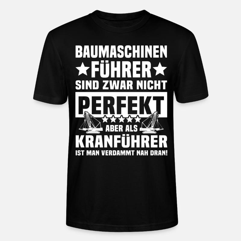 Kranfahrer Kranführer Kran - Stanley/Stella Unisex Bio-T-Shirt CRAFTER - Schwarz
