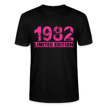 Limited Edition 1982 - Stanley/Stella Unisex Bio-T-Shirt CRAFTER - Schwarz - Vorne - Alina (178cm) & Michal (187cm)