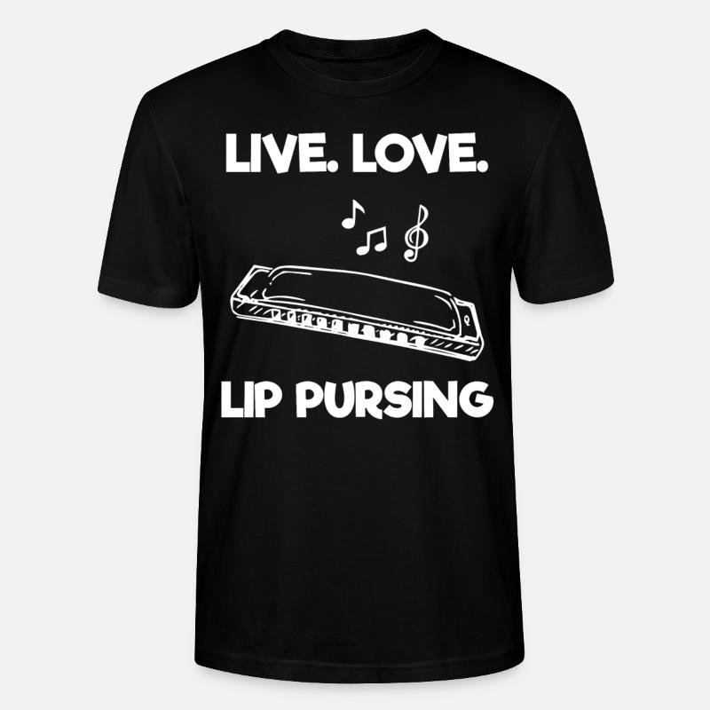 Harmonica player, Harmonica music - Stanley/Stella CRAFTER Unisex Organic T-Shirt - black