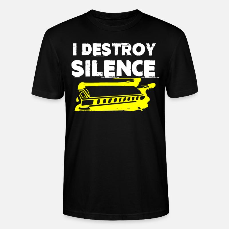 Harmonica player, Harmonica music - Stanley/Stella CRAFTER Unisex Organic T-Shirt - black