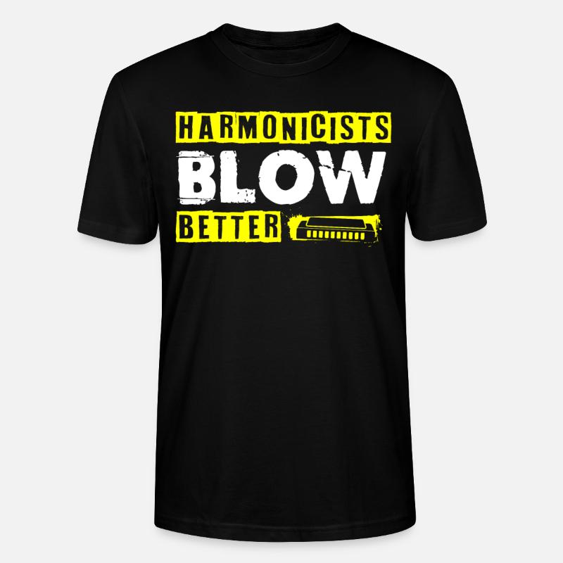 Harmonica player, Harmonica music - Stanley/Stella CRAFTER Unisex Organic T-Shirt - black