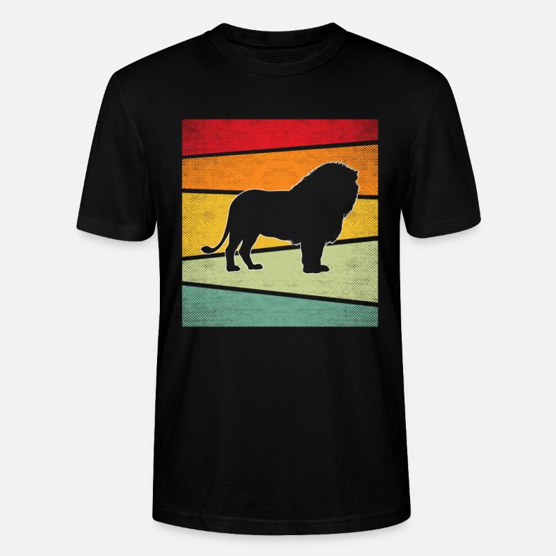 Löwe Retro - Stanley/Stella Unisex Bio-T-Shirt CRAFTER - Schwarz
