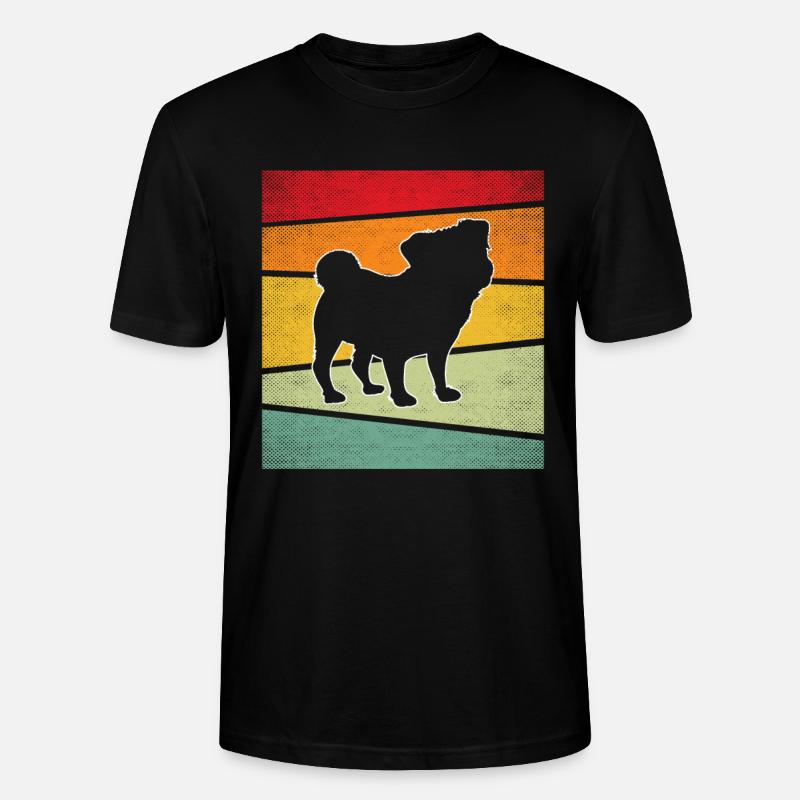 Mops Retro - Stanley/Stella Unisex Bio-T-Shirt CRAFTER - Schwarz