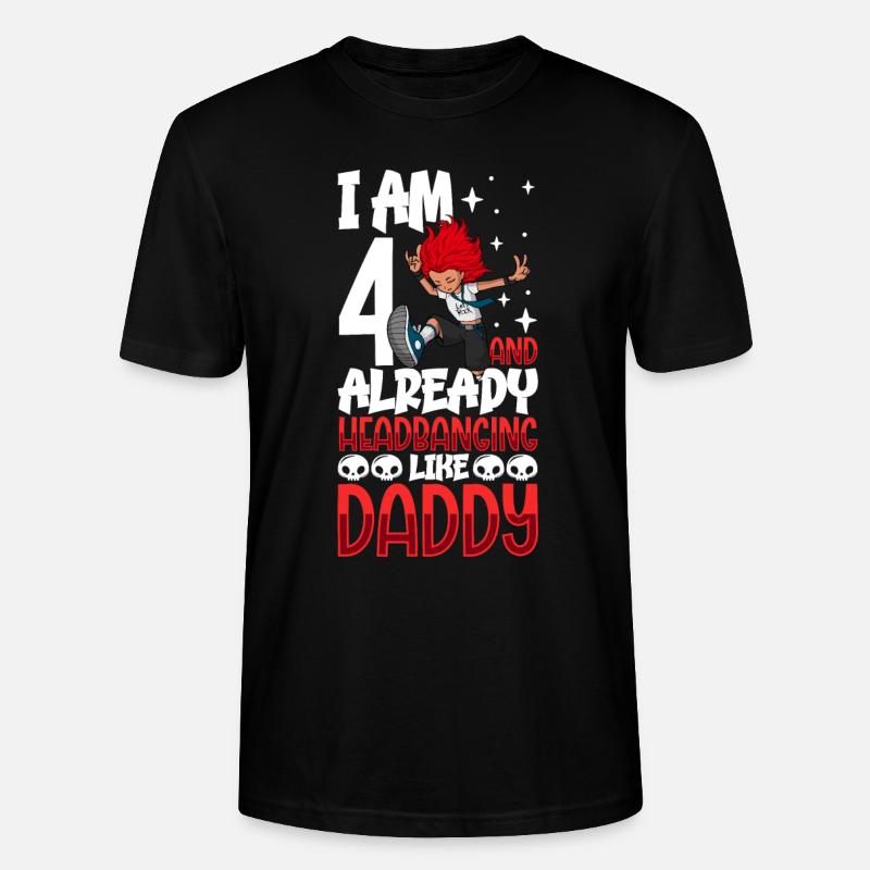 Ich bin 4 - Mädchen Rocker - Stanley/Stella Unisex Bio-T-Shirt CRAFTER - Schwarz