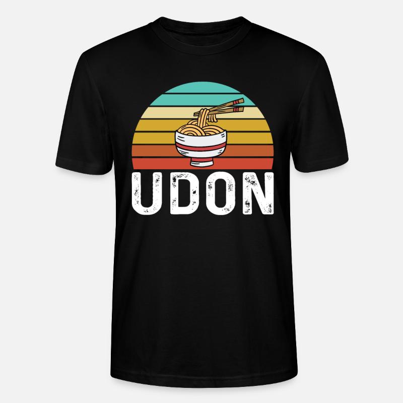 Retro Udon Nudeln Design - Stanley/Stella Unisex Bio-T-Shirt CRAFTER - Schwarz
