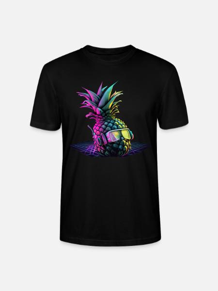 EDM Music Rave Festival Pineapple Techno - Stanley/Stella CRAFTER Unisex Organic T-Shirt - black