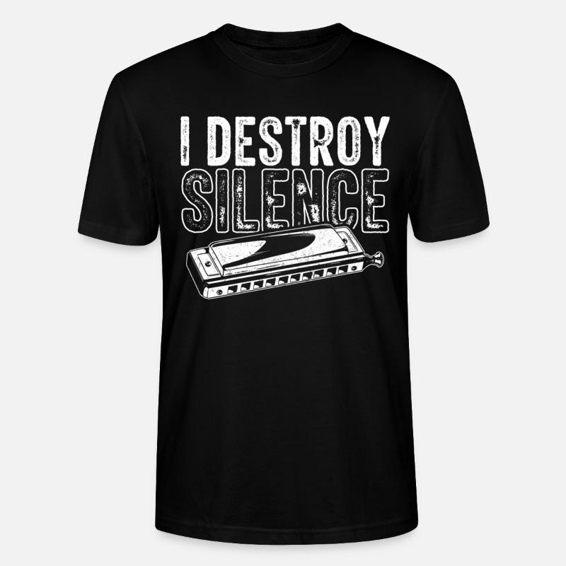 Harmonica player, Unny harmonica - Stanley/Stella CRAFTER Unisex Organic T-Shirt - black
