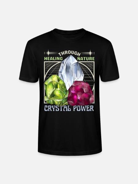 Healing Crystals, Esoteric, Crystal Power - Stanley/Stella CRAFTER Unisex Organic T-Shirt - black