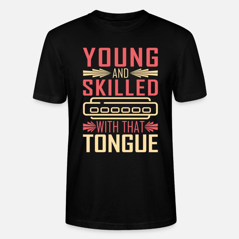 Harmonica harmonica player - Stanley/Stella CRAFTER Unisex Organic T-Shirt - black