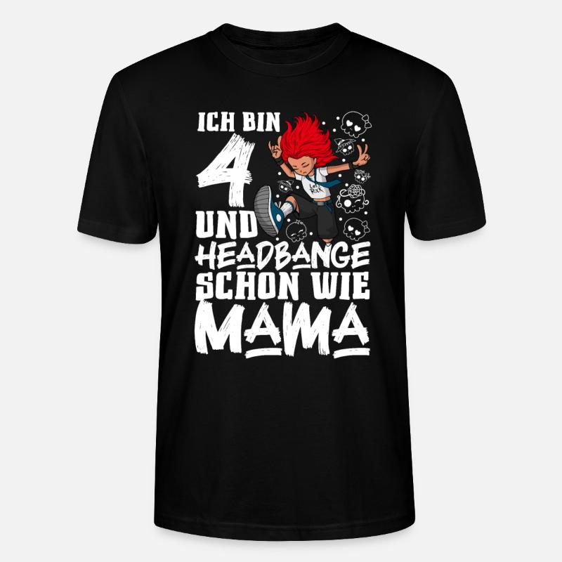 Ich bin 4 - Mädchen Rocker - Stanley/Stella Unisex Bio-T-Shirt CRAFTER - Schwarz