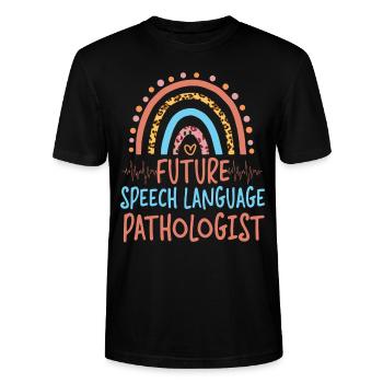Speech Therapist Therapy Assistant - Stanley/Stella CRAFTER Unisex Organic T-Shirt - black - Front - Alina (178cm) & Michal (187cm)