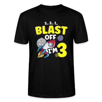 Ich Bin 3 Science Future Scientist Happy Birthday - Stanley/Stella Unisex Bio-T-Shirt CRAFTER - Schwarz - Vorne - Alina (178cm) & Michal (187cm)