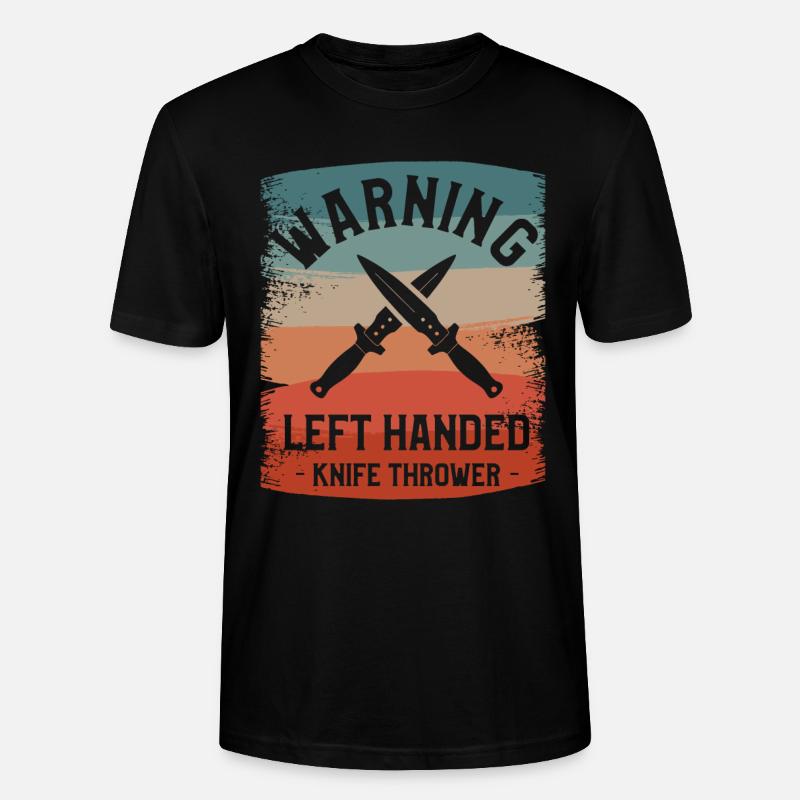 Warnung Linkshänder Messerwerfer Lefty - Stanley/Stella Unisex Bio-T-Shirt CRAFTER - Schwarz