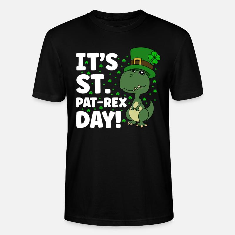 Dinosaure Saint-Patrick Dino - T-shirt bio CRAFTER Stanley Stella Unisexe - noir