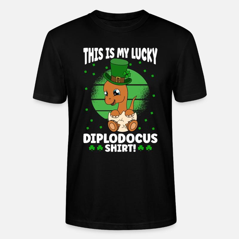 Dinosaurier St. Patrick's Day Dino - Stanley/Stella Unisex Bio-T-Shirt CRAFTER - Schwarz