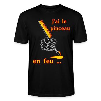 j ai le pinceau en feu - T-shirt bio CRAFTER Stanley Stella Unisexe - noir - Devant - Alina (178cm) & Michal (187cm)