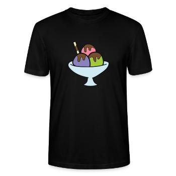 Eis Gelato Sommer Lustiges Eis - Stanley/Stella Unisex Bio-T-Shirt CRAFTER - Schwarz - Vorne - Alina (178cm) & Michal (187cm)