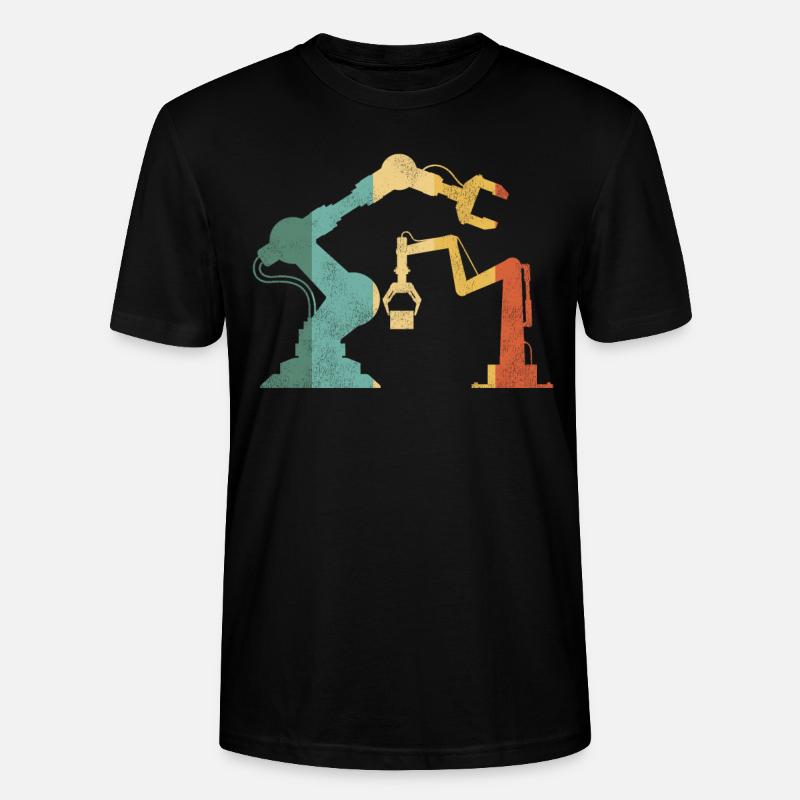 Robot Robotics Engineer Retro - Stanley/Stella Unisex Bio-T-Shirt CRAFTER - Schwarz
