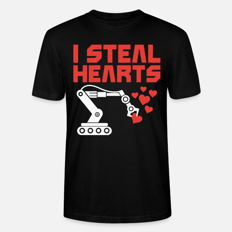 Robot Robotics Engineer Valentines - Stanley/Stella Unisex Bio-T-Shirt CRAFTER - Schwarz