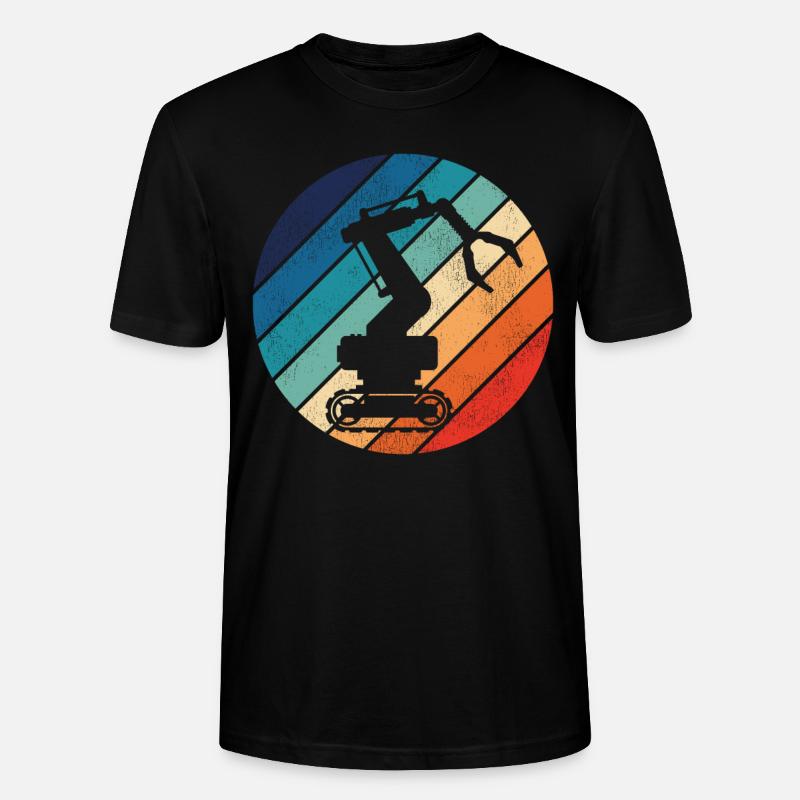 Robot Robotics Engineer Retro - Stanley/Stella CRAFTER Unisex Organic T-Shirt - black
