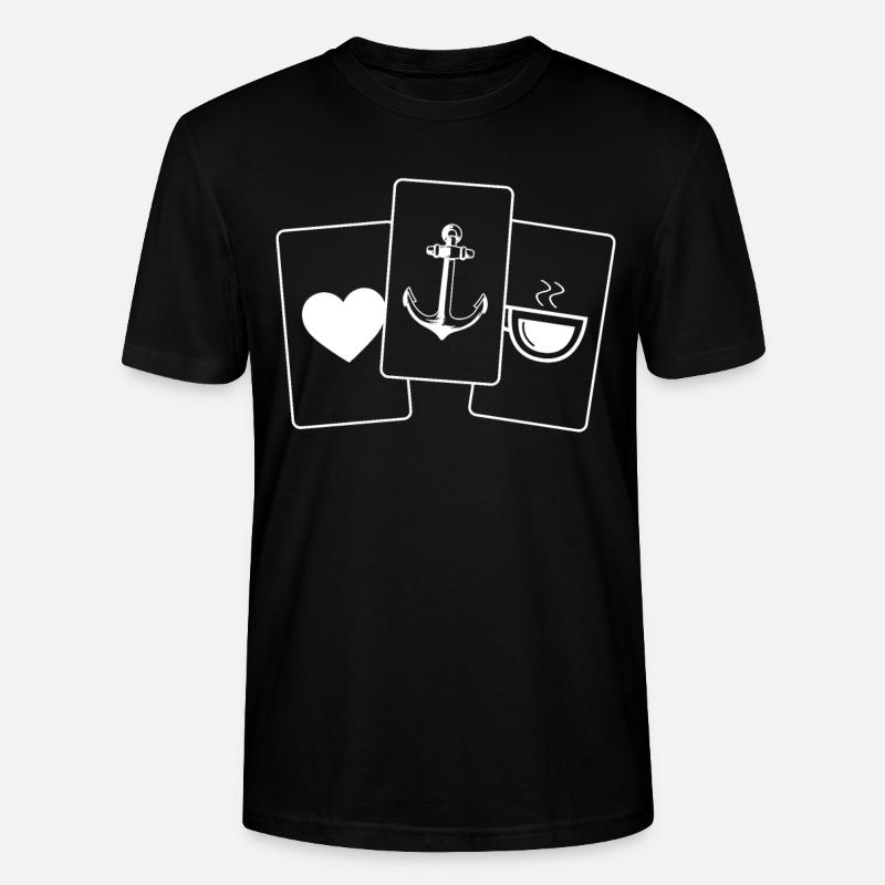 Herz - Kaffee - Anker - - Stanley/Stella Unisex Bio-T-Shirt CRAFTER - Schwarz