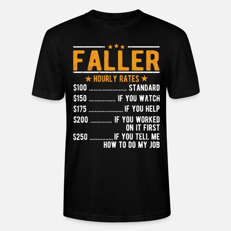 Faller Stundenlohn - Stanley/Stella Unisex Bio-T-Shirt CRAFTER - Schwarz