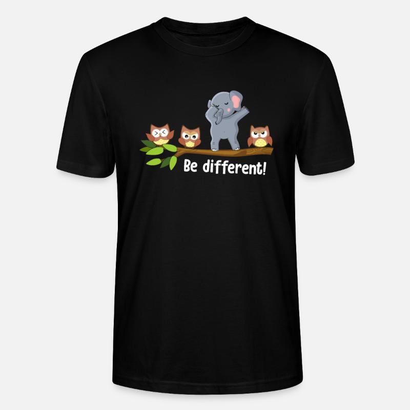 Be Different Dabbing Elephant - Stanley/Stella CRAFTER Unisex Organic T-Shirt - black