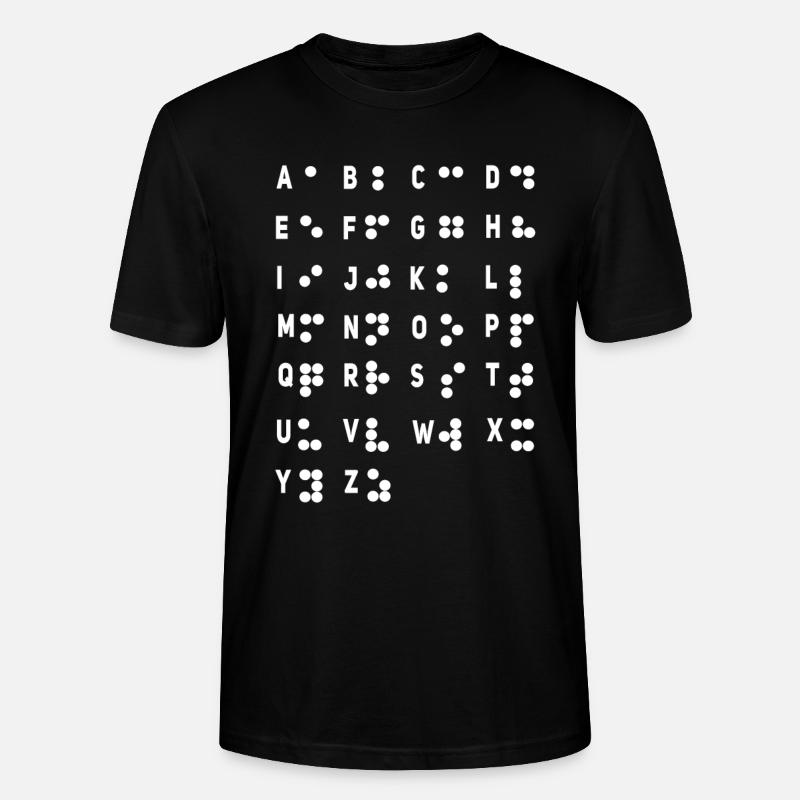 Buchstaben-Braille-Sprache Braille-Alphabet - Stanley/Stella Unisex Bio-T-Shirt CRAFTER - Schwarz